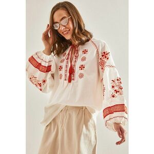 Bluza supradimensionata cu detalii traditionale imagine