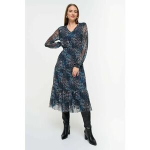 Rochie midi cu decolteu in V si model imagine