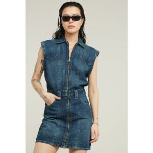 Rochie mini din denim cu maneci detasabile imagine