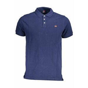 Tricou polo - barbati cu logo - din bumbac - Bleumarin imagine