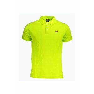 Tricou polo barbati cu logo - din bumbac - Galben neon imagine