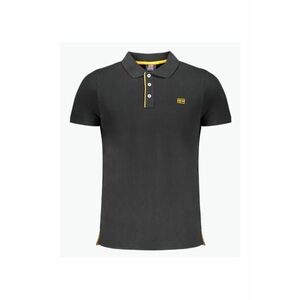 Tricou polo barbati din bumbac cu detalii contraste - Negru imagine