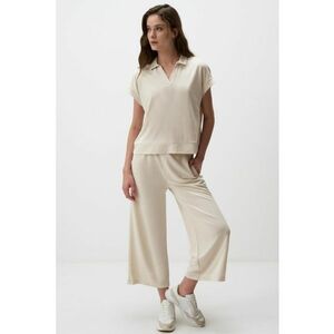 Pantaloni crop din amestec de modal imagine