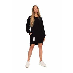 Bluza lunga cu fermoar - Bumbac/Elastan - Negru imagine