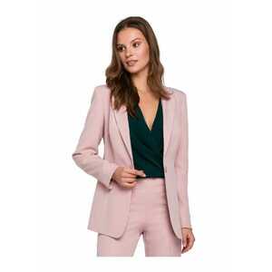 Blazer elegant Makeover - Cu nasture - Poliester - Elastan - Roz imagine