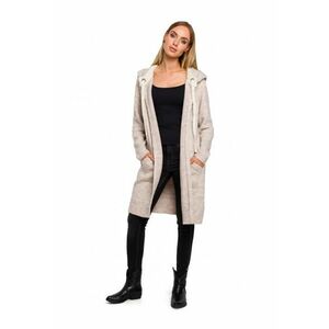 Cardigan supradimensionat cu gluga. . Acril/Poliamida. Bej. Marime Universala imagine