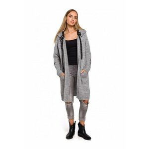 Cardigan supradimensionat cu gluga. . Acril/Poliamida. Gri. Marime Universala imagine