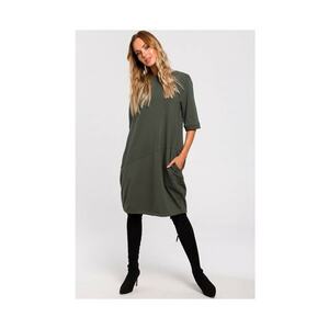 Rochie de dama - Bumbac - Elastan - Verde militar imagine