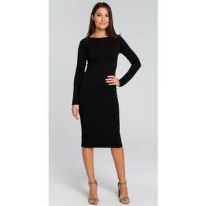 Rochie de dama Cu maneca - Poliester - Elastan - Negru imagine