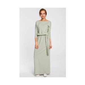 Rochie de dama - Cu cordon - Bumbac - Elastan - Verde fistic1`2 imagine