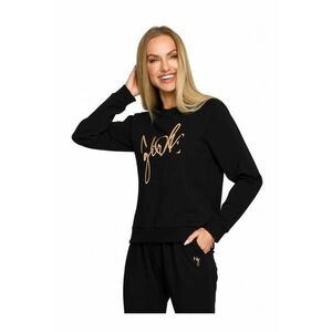 Bluza de dama Cu motiv - Bumbac - Elastan - Negru imagine