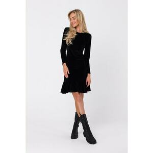 Rochie cu volane - negru - imagine