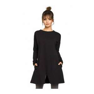 Bluza de dama - Tip tunica - Bumbac - Elastan - Negru - 2XL-3XL imagine