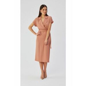 Rochie dama - midi cu guler - Poliester - 51658 imagine