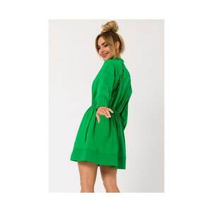 Rochie cu fermoar si decupaje la spate - verde luxuriant - 2XL/3XL imagine