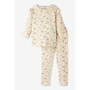 Set de bluza si colanti cu model floral imagine