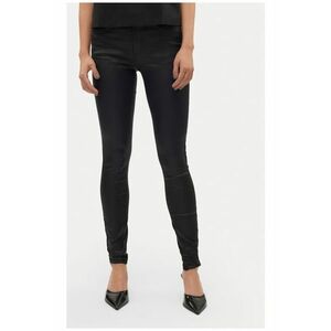 Pantaloni din imitatie de piele Flash 10314591 Negru Skinny Fit - Piele ecologica imagine