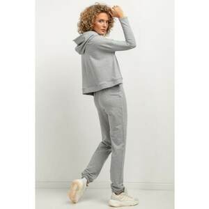 Pantaloni pentru antrenament cu talie elastica T384 gri deschis imagine