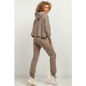 Pantaloni de de antrenament cu talie elastica T384 cappuccino imagine