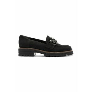 Pantofi loafer de piele intoarsa cu aplicatie metalica imagine