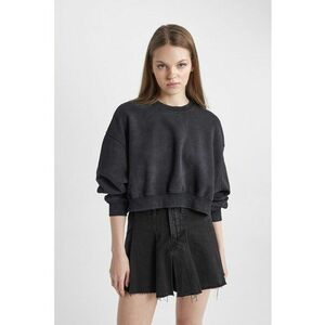 Bluza crop supradimensionata de trening cu decolteu la baza gatului imagine