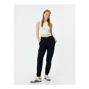 Pantaloni crop de trening cu talie inalta imagine