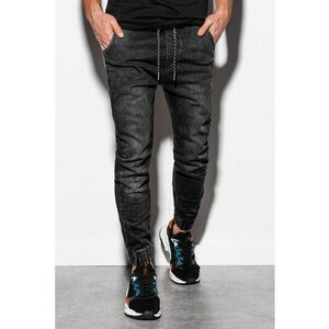 Pantaloni jogger din denim cu talie ajustabila imagine