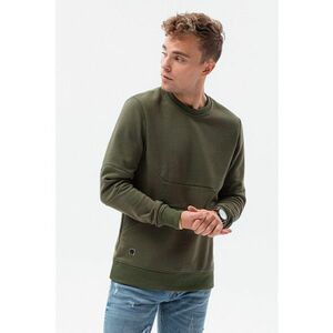 Bluza sport cu decolteu la baza gatului si buzunare oblice - Verde militar - imagine