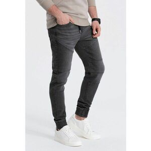 Pantaloni jogger de denim cu snururi imagine