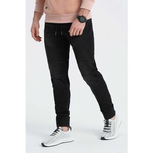 Pantaloni jogger de denim cu snururi imagine