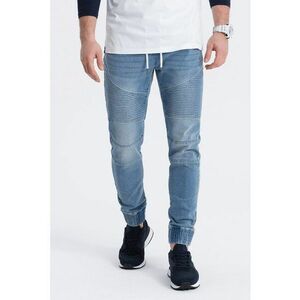 Pantaloni jogger de denim cu snururi imagine