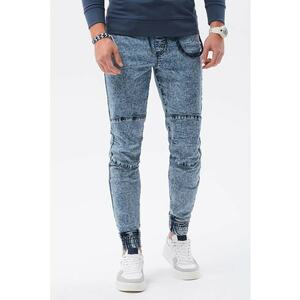 Blugi jogger slim fit cu aspect decolorat imagine