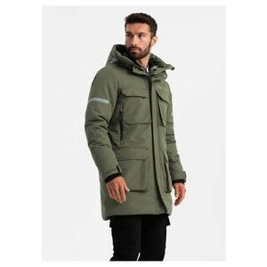 Geaca parka OM-JALJ-0169 - Cu fermoar - Cu gluga - Barbati imagine