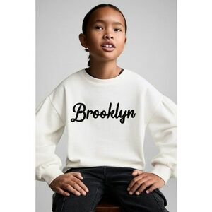 Bluza de trening cu broderie text Brooklyn imagine