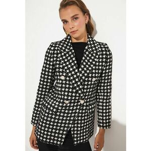 Sacou cu doua randuri de nasturi si model houndstooth imagine