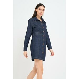 Rochie-camasa din denim cu maneci lungi imagine