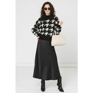 Pulover cu maneci lungi si model houndstooth imagine