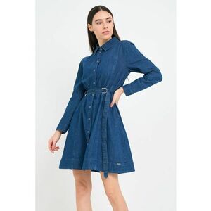 Rochie-camasa evazata din denim cu o curea imagine