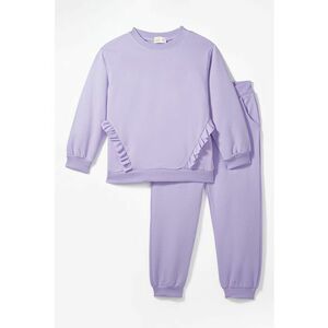 Set de bluza de trening cu volane si pantaloni de trening cu buzunare oblice imagine