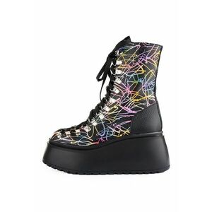 Ghete wedge din piele cu model abstract Zoe imagine