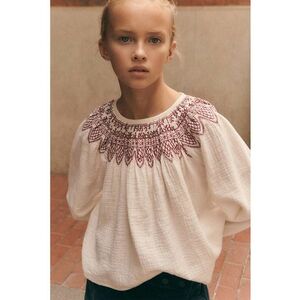 Bluza de bumbac cu broderie imagine