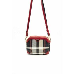 Geanta crossbody de piele ecologica cu imprimeu - Rosu - Negru - Alb murdar imagine