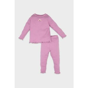 Set de pantaloni cu terminatie valurita si bluza regular fit - 2 piese imagine