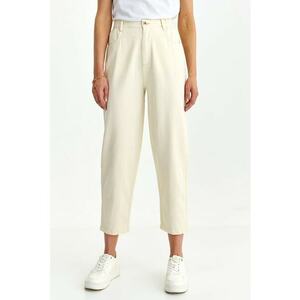 Pantaloni crop cu croiala conica imagine