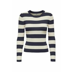 Pulover tricotat cu dungi cu maneci lungi Pluvaa cu dungi tricotate Sweater JDYPLUM imagine