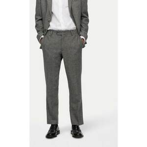 Pantaloni din material 16094333 Gri Slim Fit - Poliester imagine