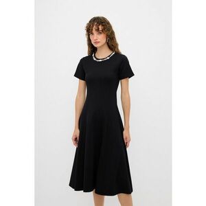 Rochie midi evazata cu strasuri la decolteu imagine