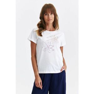 Tricou cu imprimeu floral si strasuri imagine