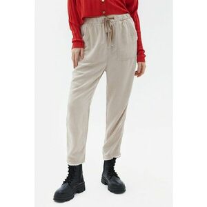 Pantaloni crop din amestec de lyocell cu croiala conica imagine