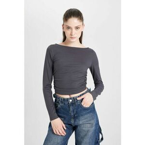 Bluza crop cu drapaje laterale imagine